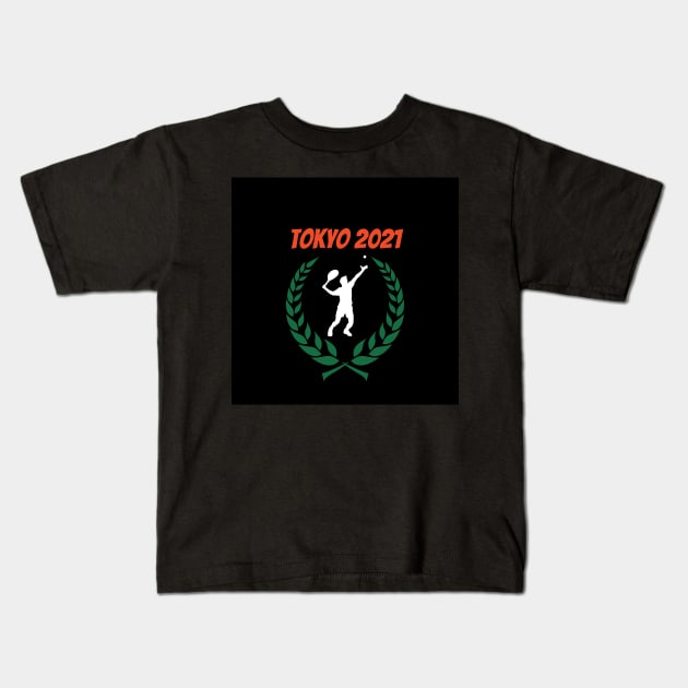Tennis Tokyo 2021 Olympics Kids T-Shirt by Slick T's